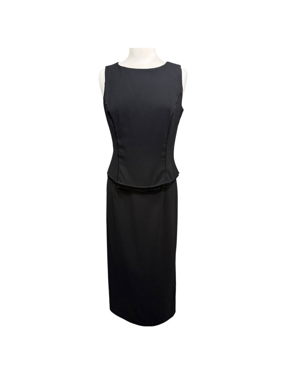 Vintage‎ Scott McClintock Black Beaded Formal Dress Size 10 Made in USA